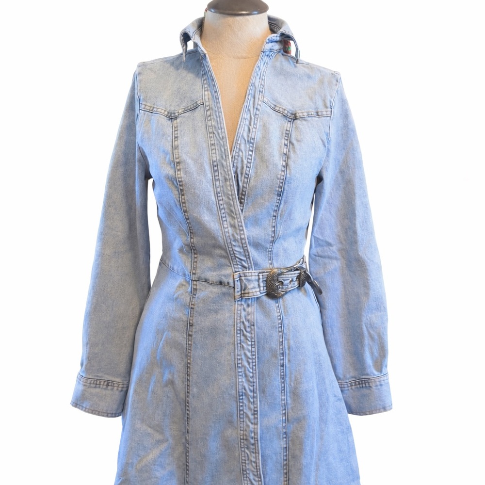 Light Blue Denim Dress with Belt